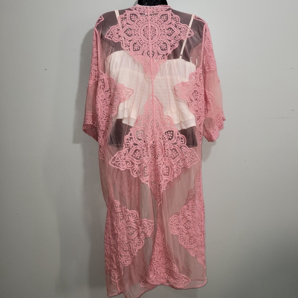 ☀️ Pink Lace Kimono Robe - Picture 3 of 3